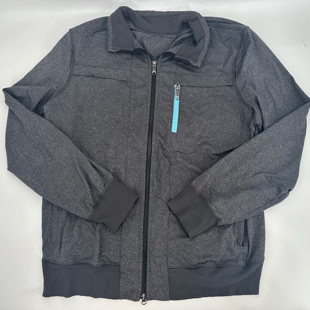 Lululemon Mens Post Gravity Jacket Heathered Black Thumbholes Athletic Size XL? - Picture 3 of 13